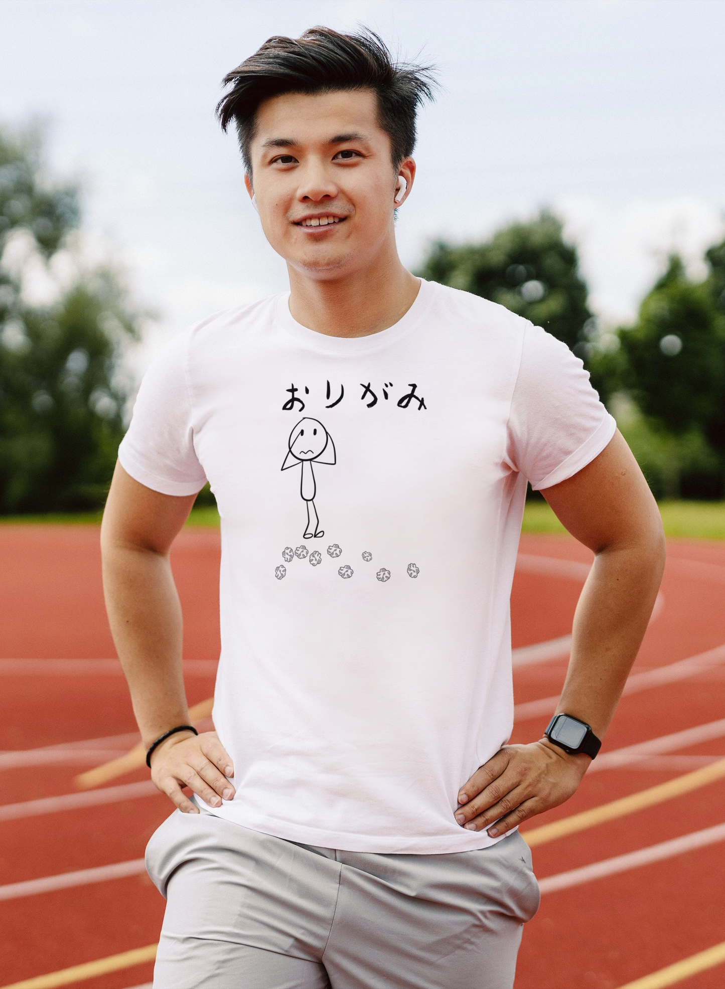 Origami Tee-Black Print