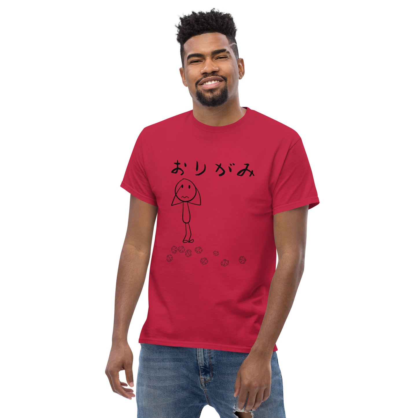 Origami Tee-Black Print