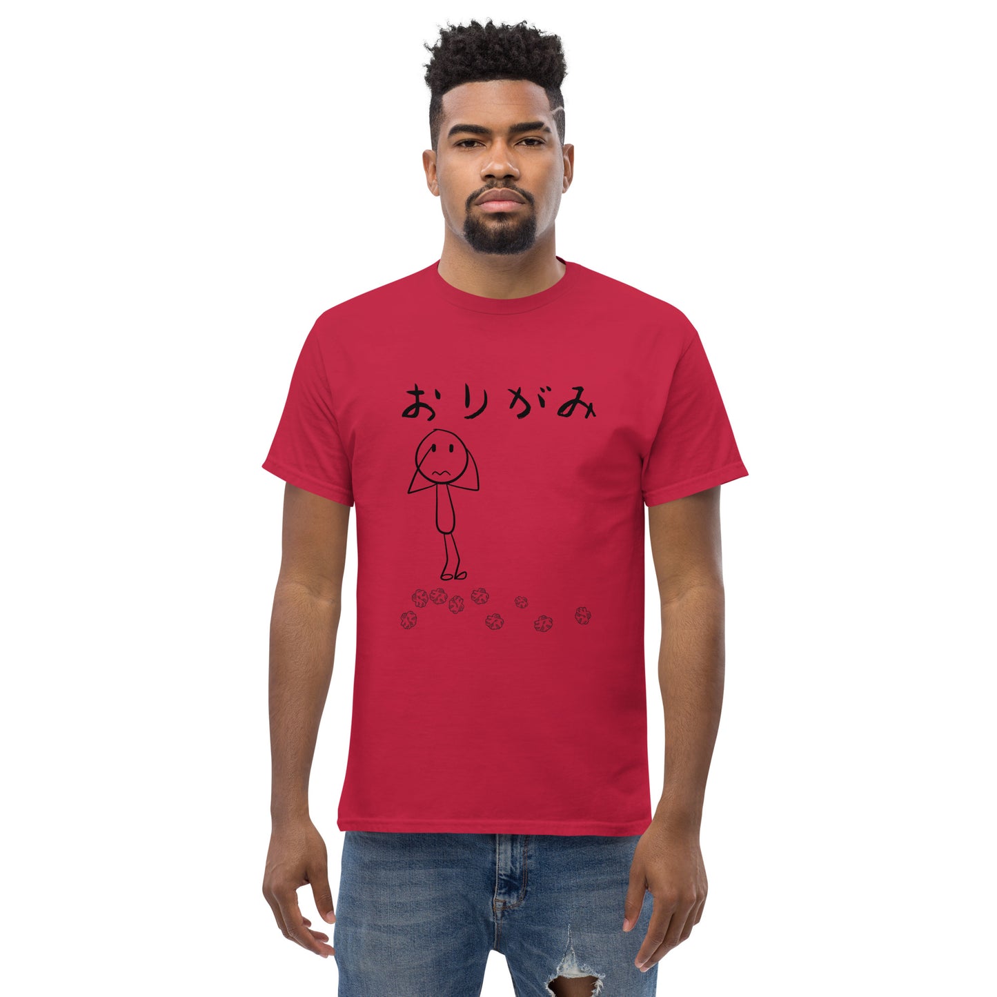 Origami Tee-Black Print