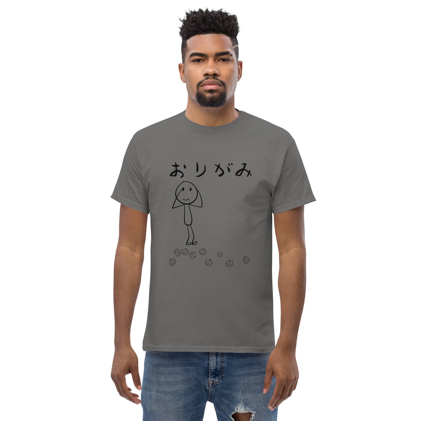 Origami Tee-Black Print