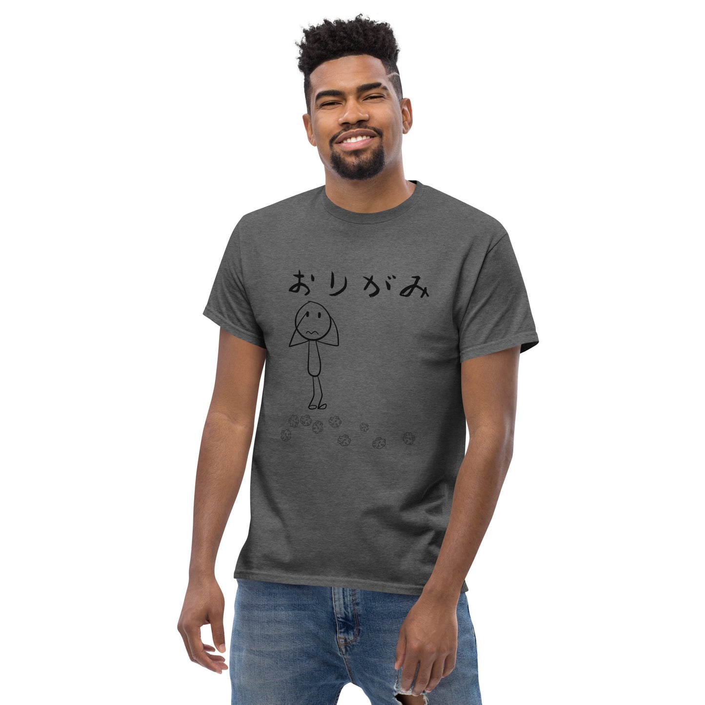 Origami Tee-Black Print