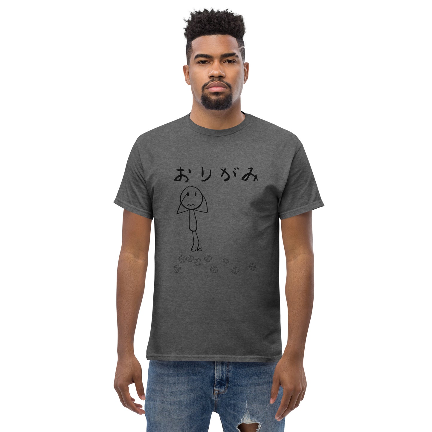 Origami Tee-Black Print