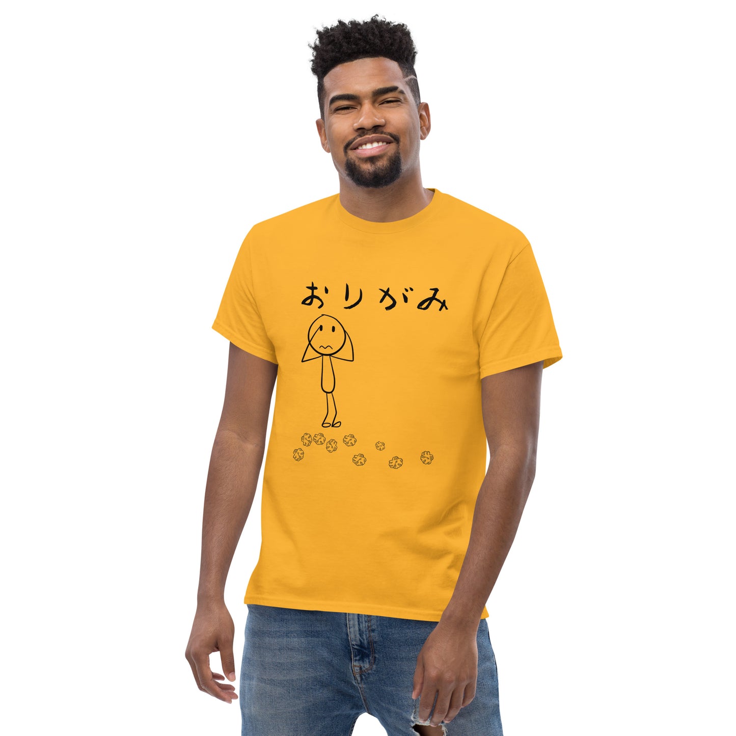 Origami Tee-Black Print