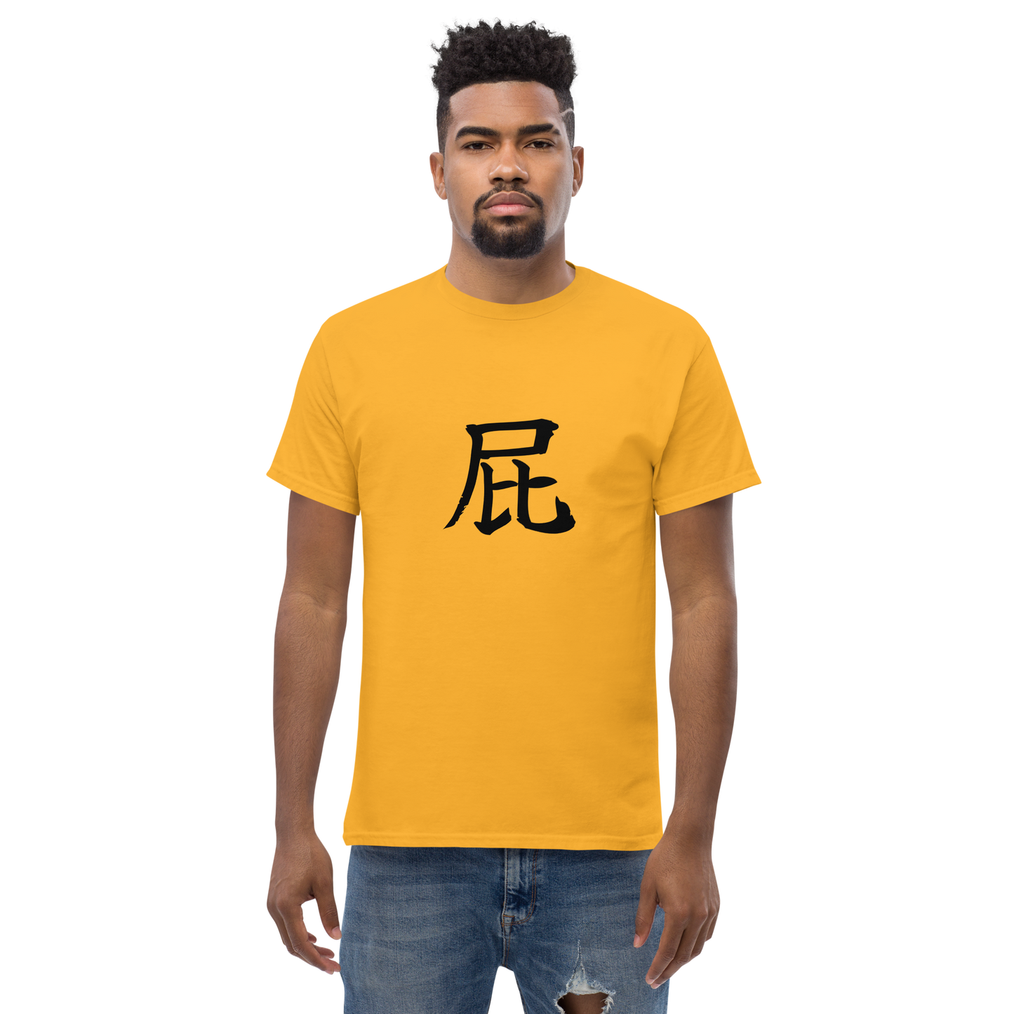 The classic FART t-shirt, 屁, pronounced "hay" said short and quick.