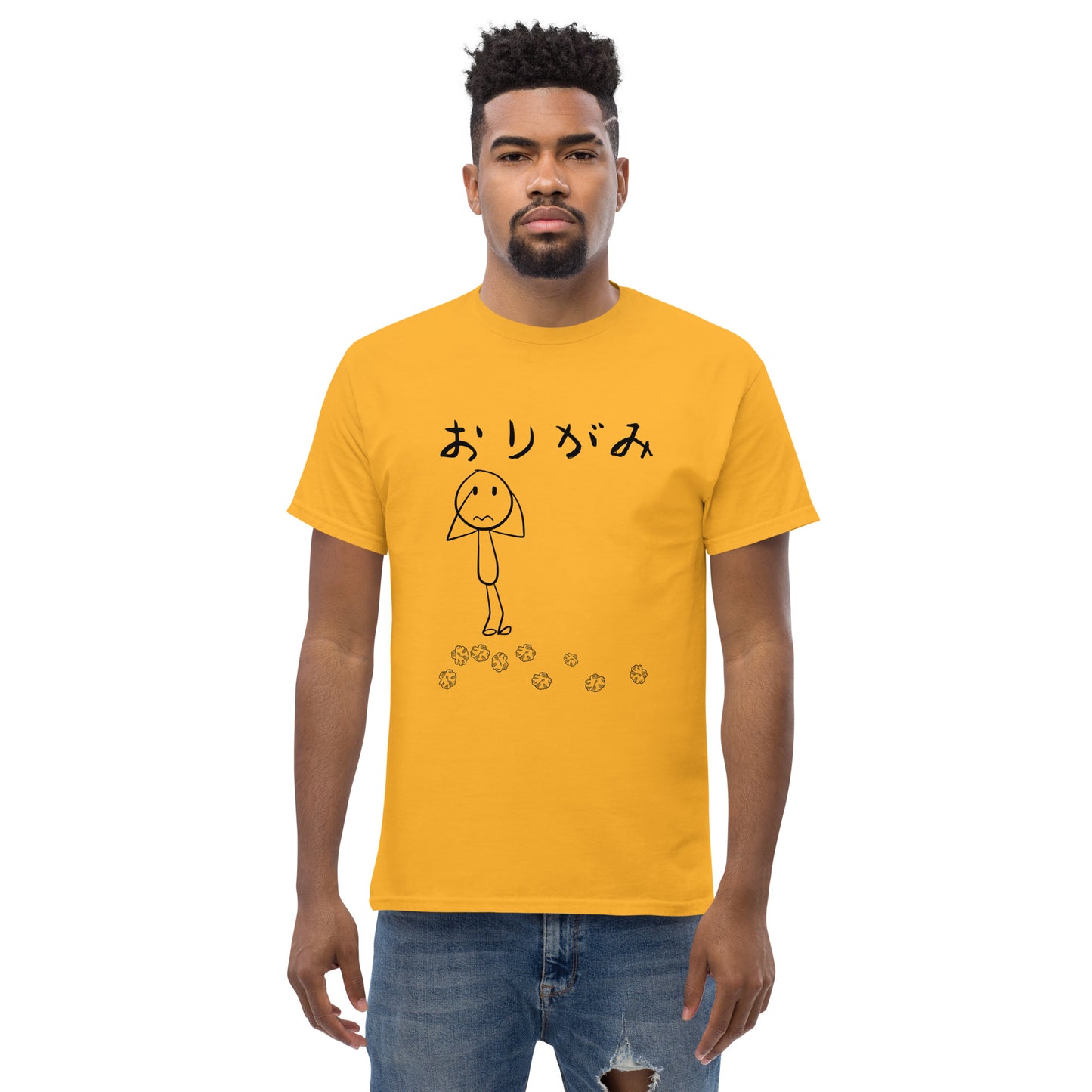 Origami Tee-Black Print