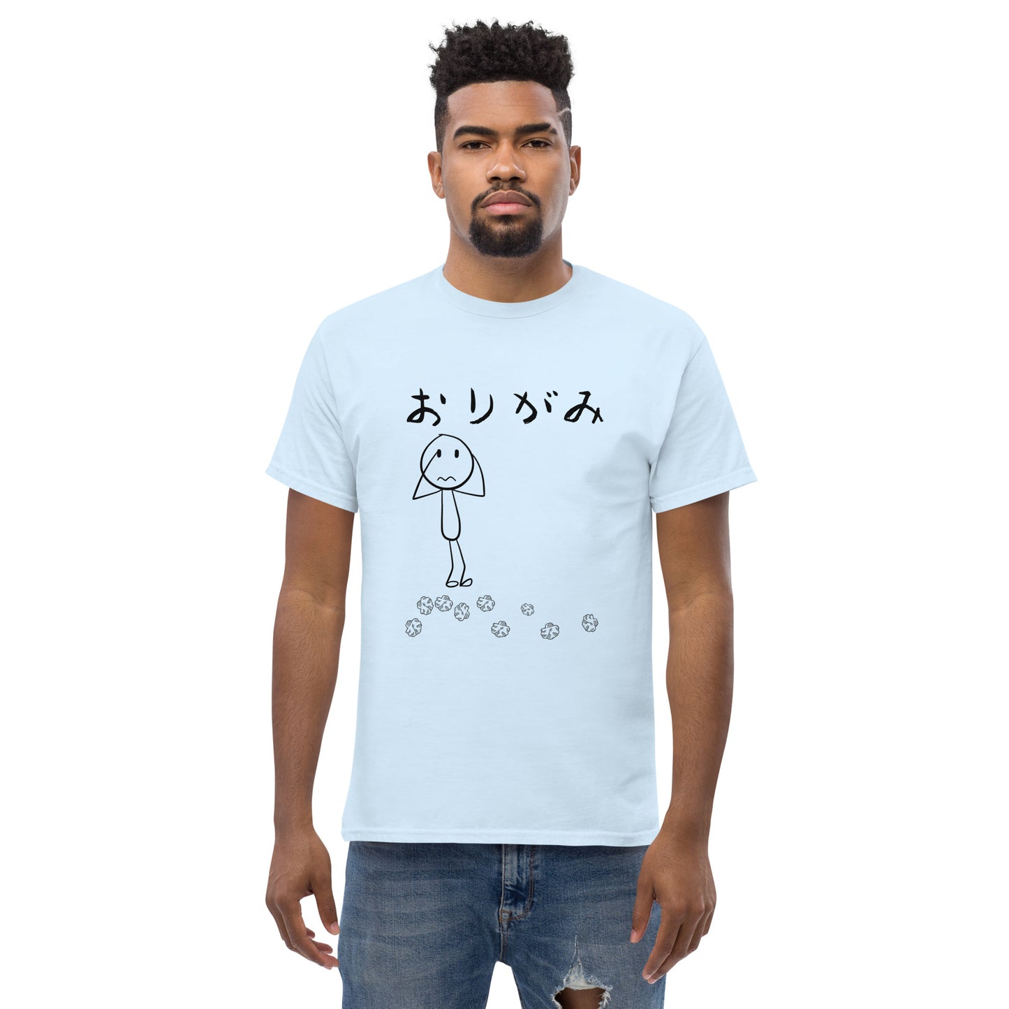 Origami Tee-Black Print