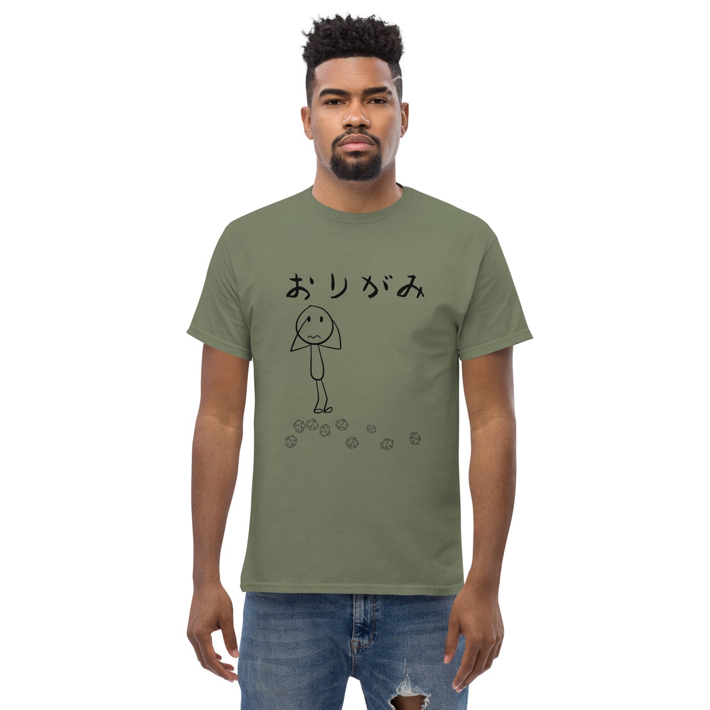 Origami Tee-Black Print