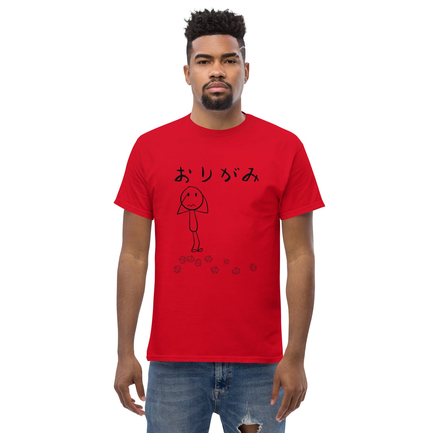 Origami Tee-Black Print