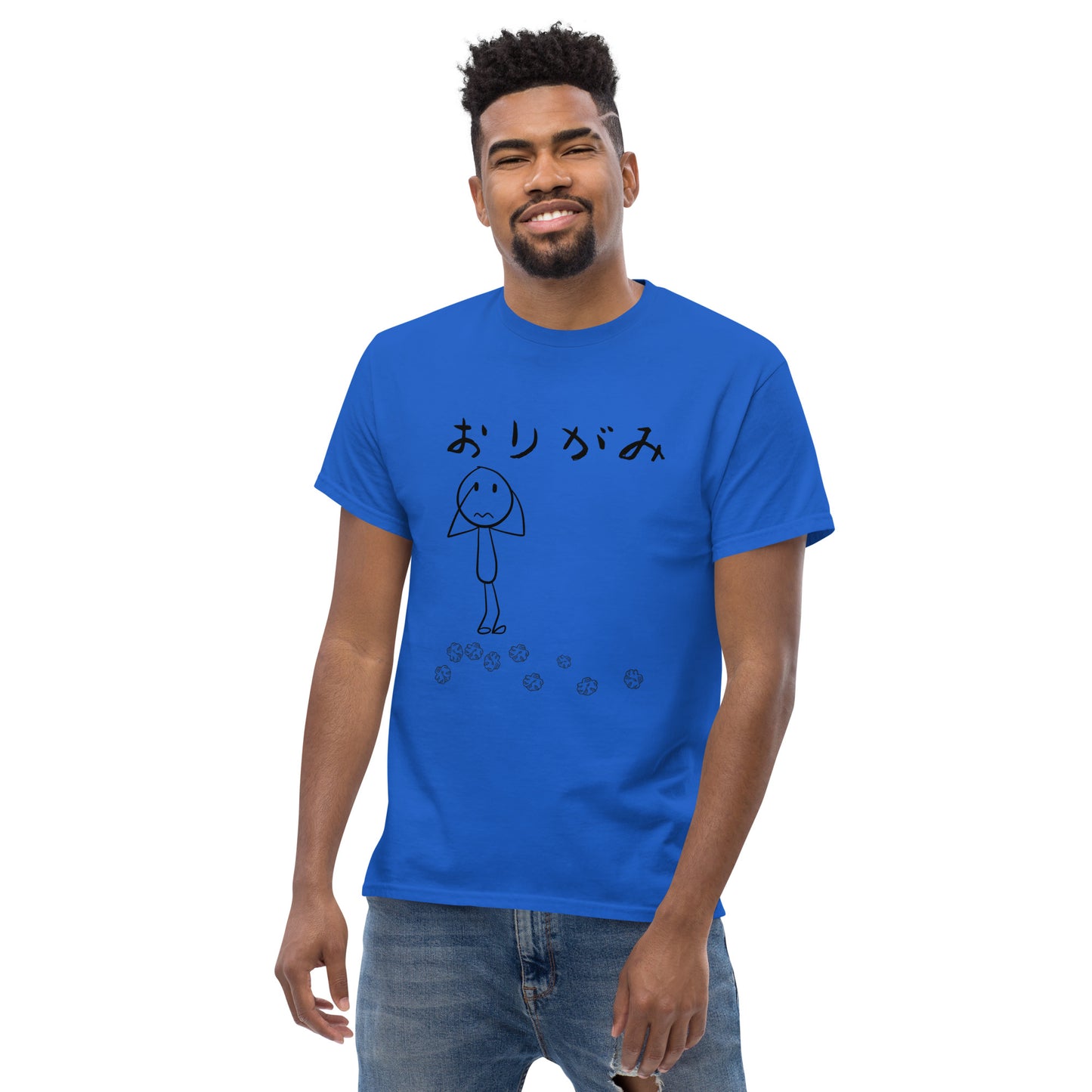 Origami Tee-Black Print