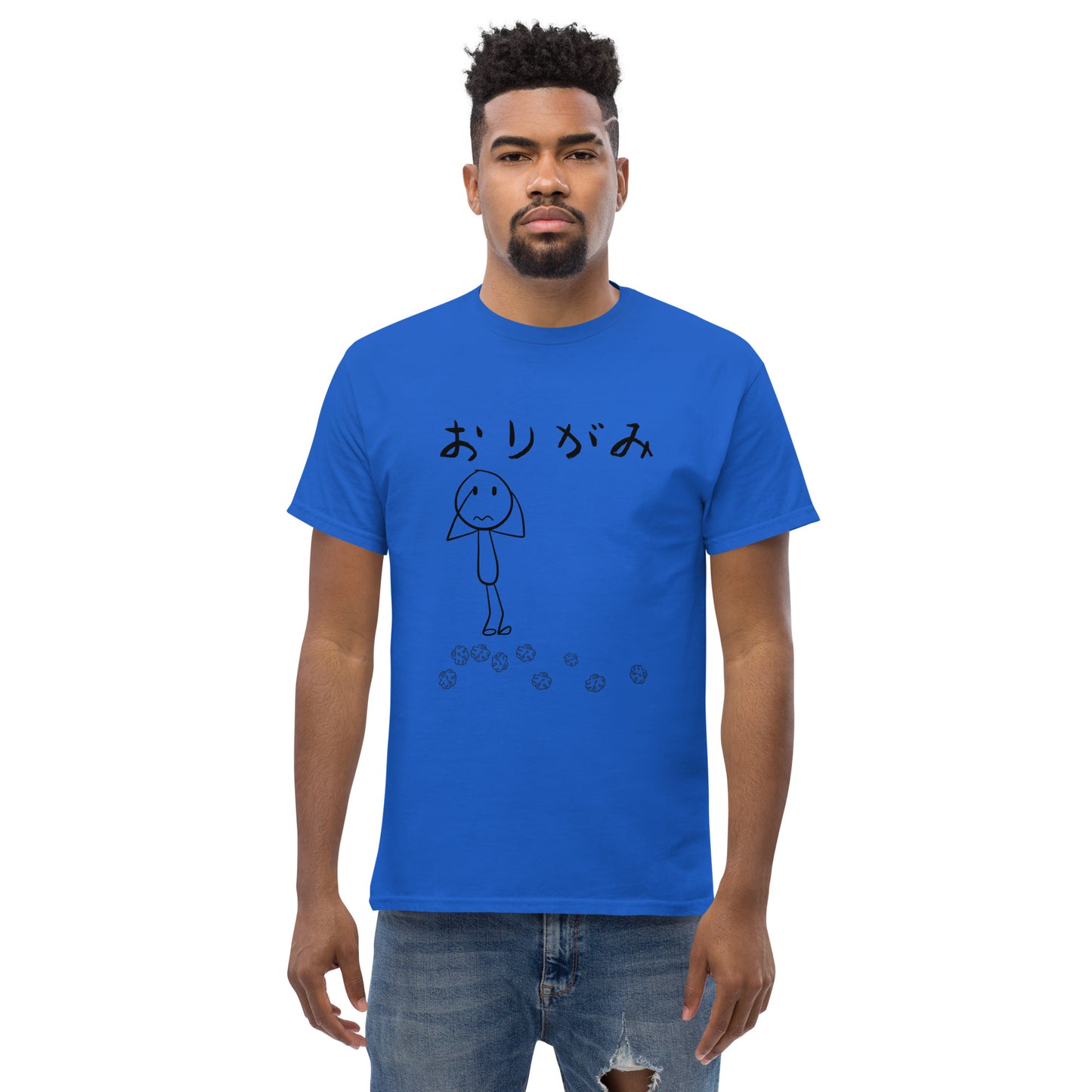 Origami Tee-Black Print
