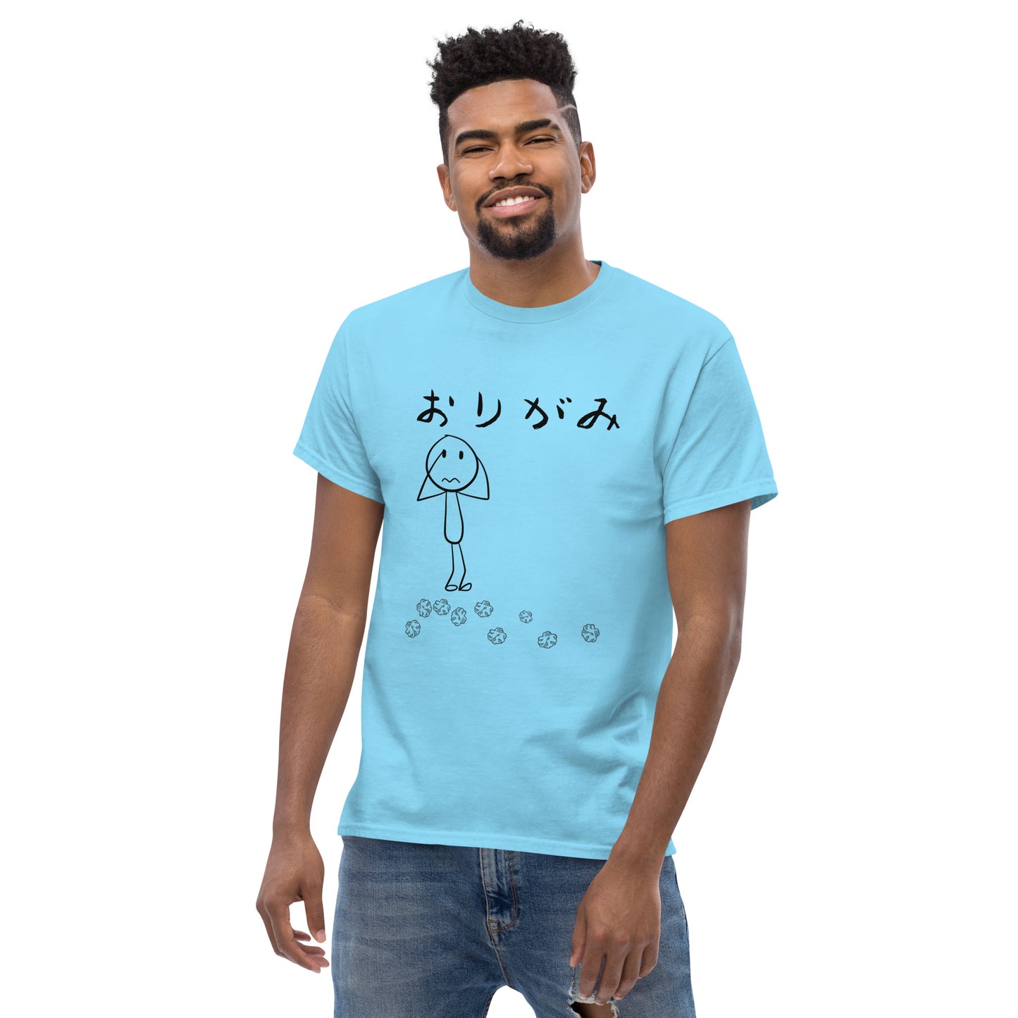 Origami Tee-Black Print