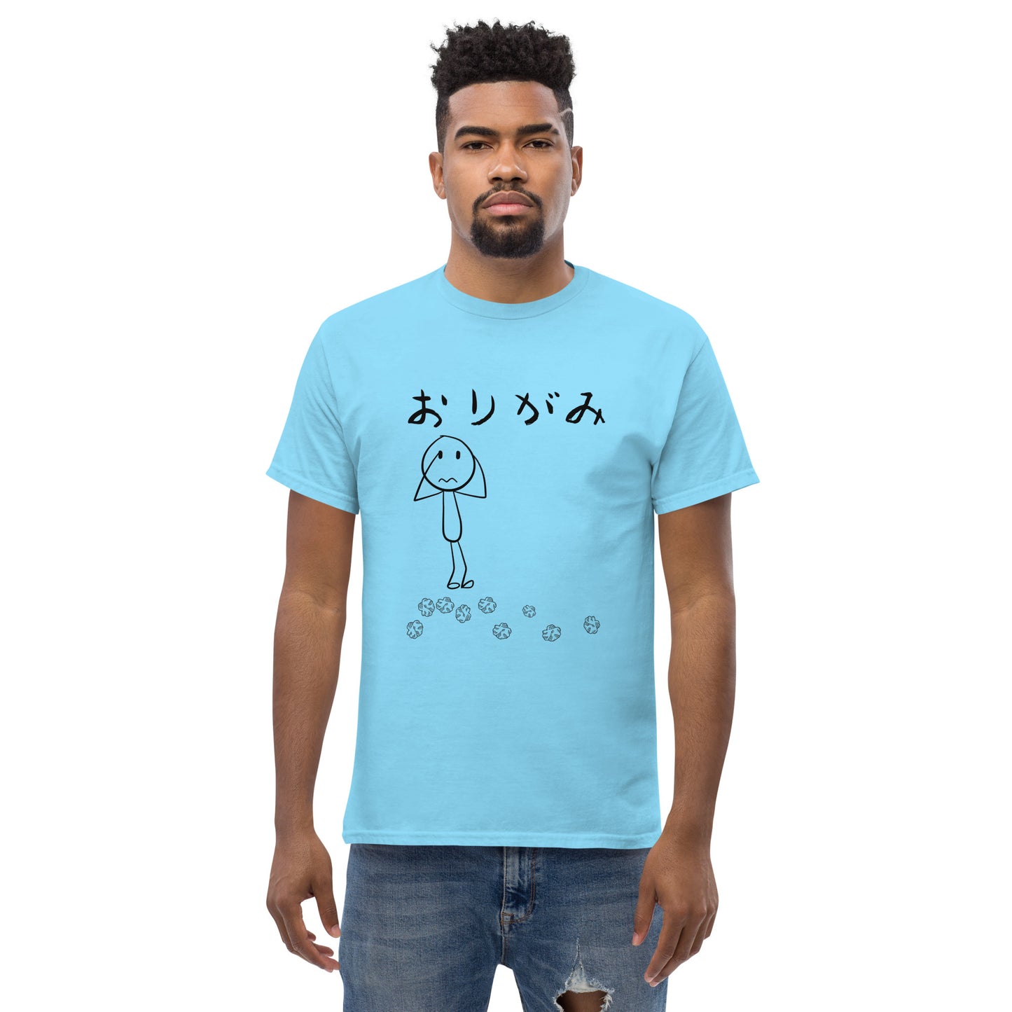 Origami Tee-Black Print